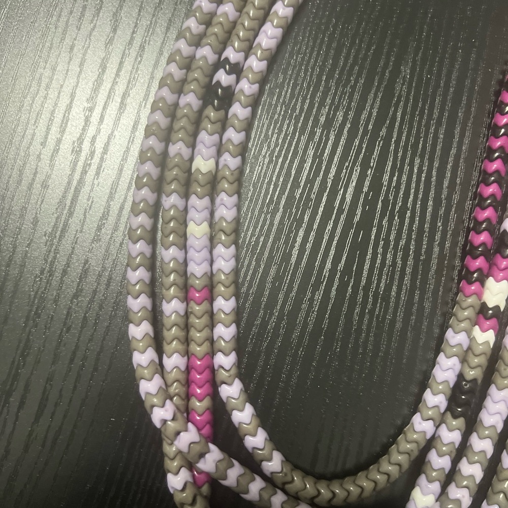 Sassy Jones Pink and Purple Braided Necklace - Picture 2 of 3